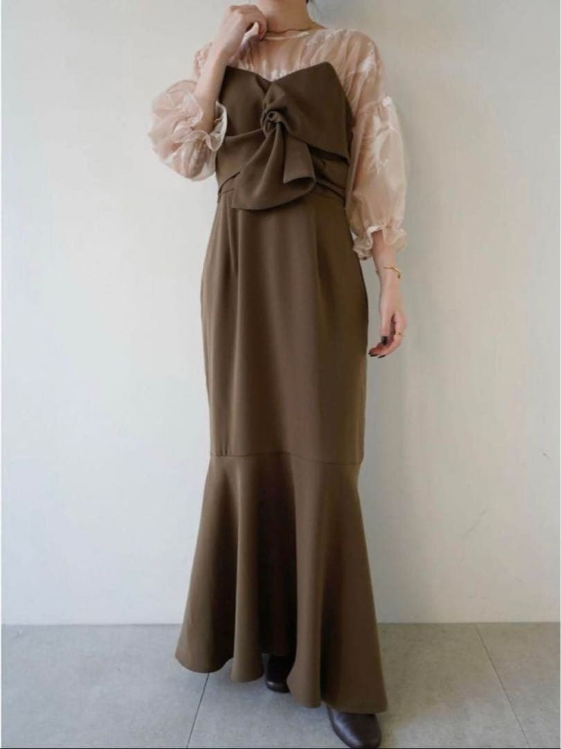 美品】acka. オケージョンドレスsheer puff dress サイズ1