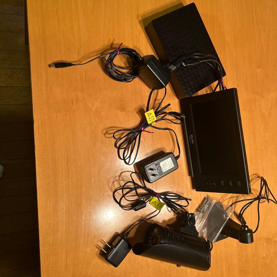ELPA CMS-m71 ワイヤレス防犯カメラモニターセット　ハードディスク付き ELPA ワイヤレスカメラ モニターセット CMS-7001 防犯カメラ 防犯