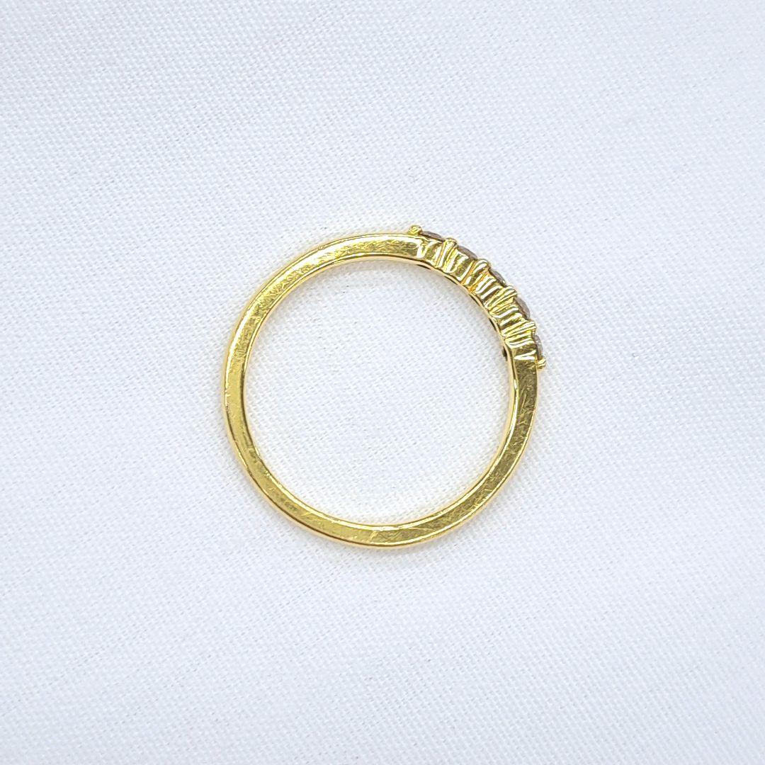 AHKAH K18 ダイヤ 0.1ct エメピンキーリング 3号