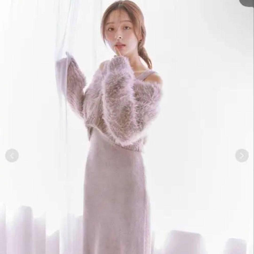 シャギーカーディガン×ワンピースセット　moc モカ　snidel  NEW YEAR'S SPECIAL ITEM】シャギーカーディガン×ワンピースセット