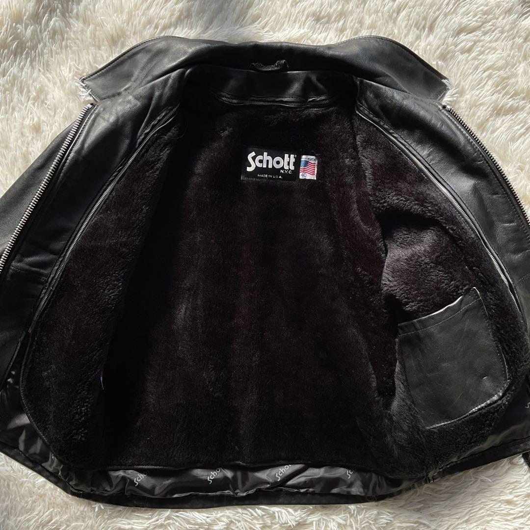 美品✨schott 642 レザージャケット シングルライダース USA製 40