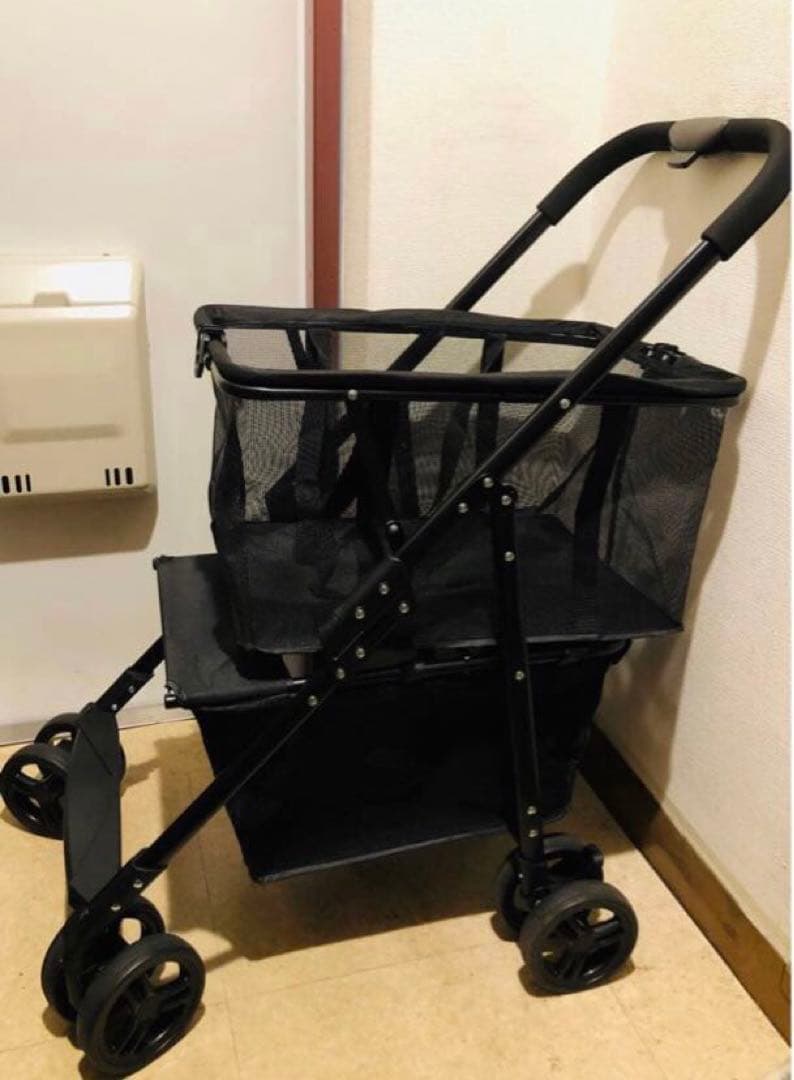 折りたたみワンタッチ ショッピングカート 折りたたみ4輪ショッピングカート ファスナータイプ 15-5044