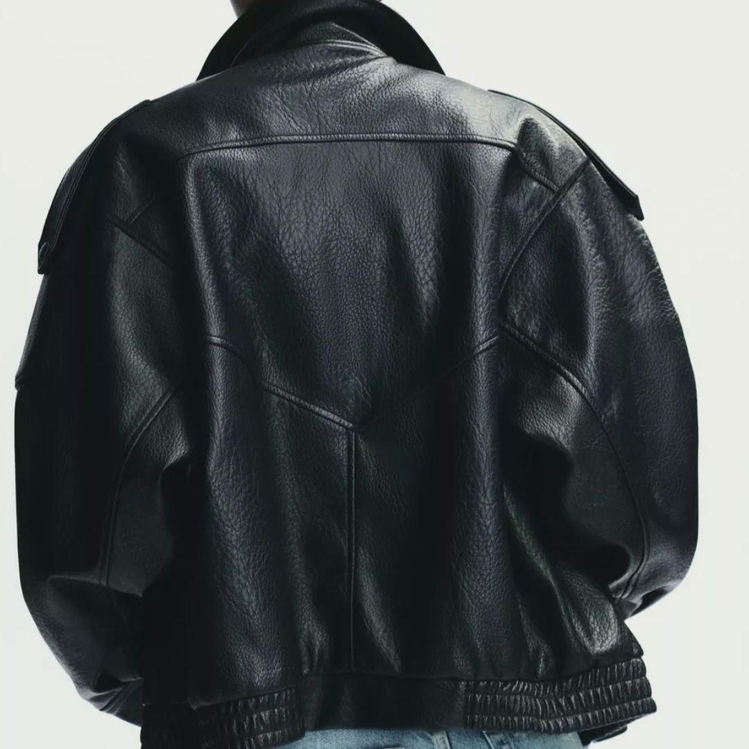 ZARA フェイクレザージャケット Lサイズ - メルカリ