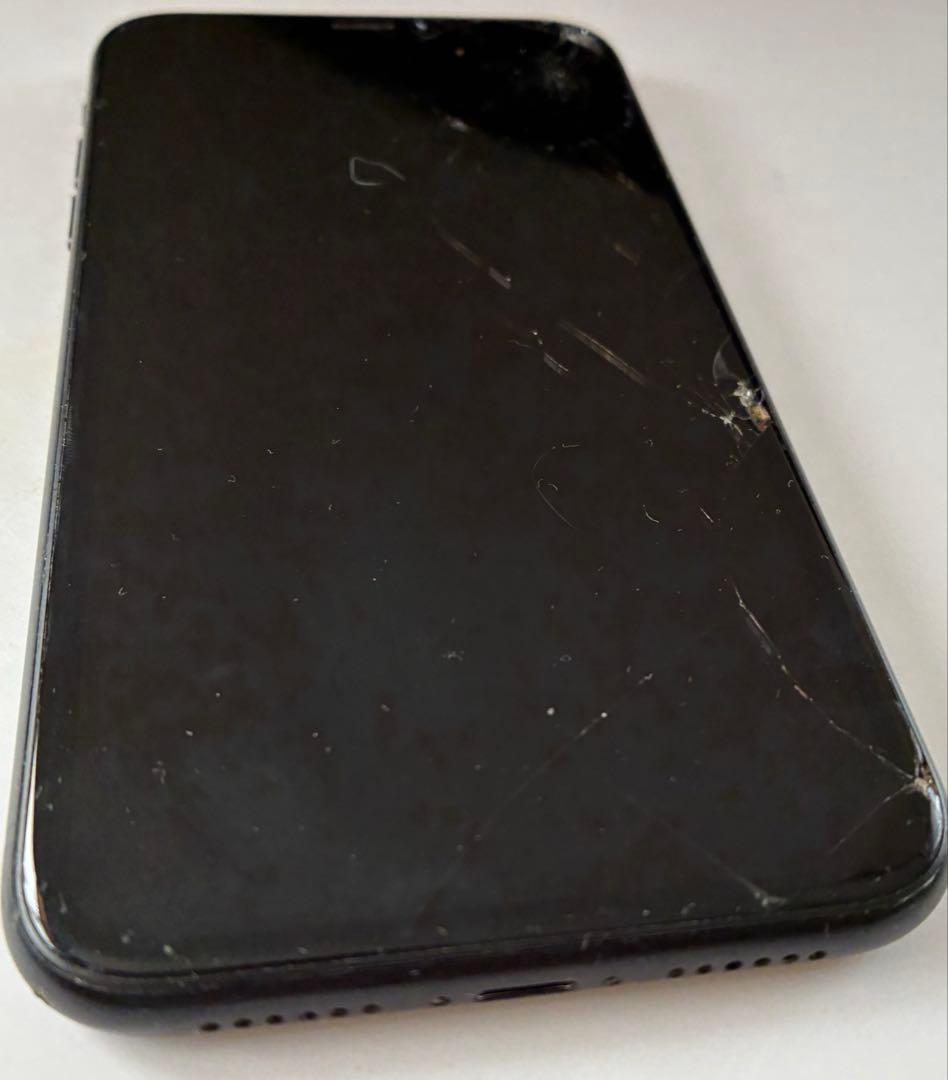 Apple iPhone XR ブラック 画面ひび割れ ジャンク品 - スマートフォン