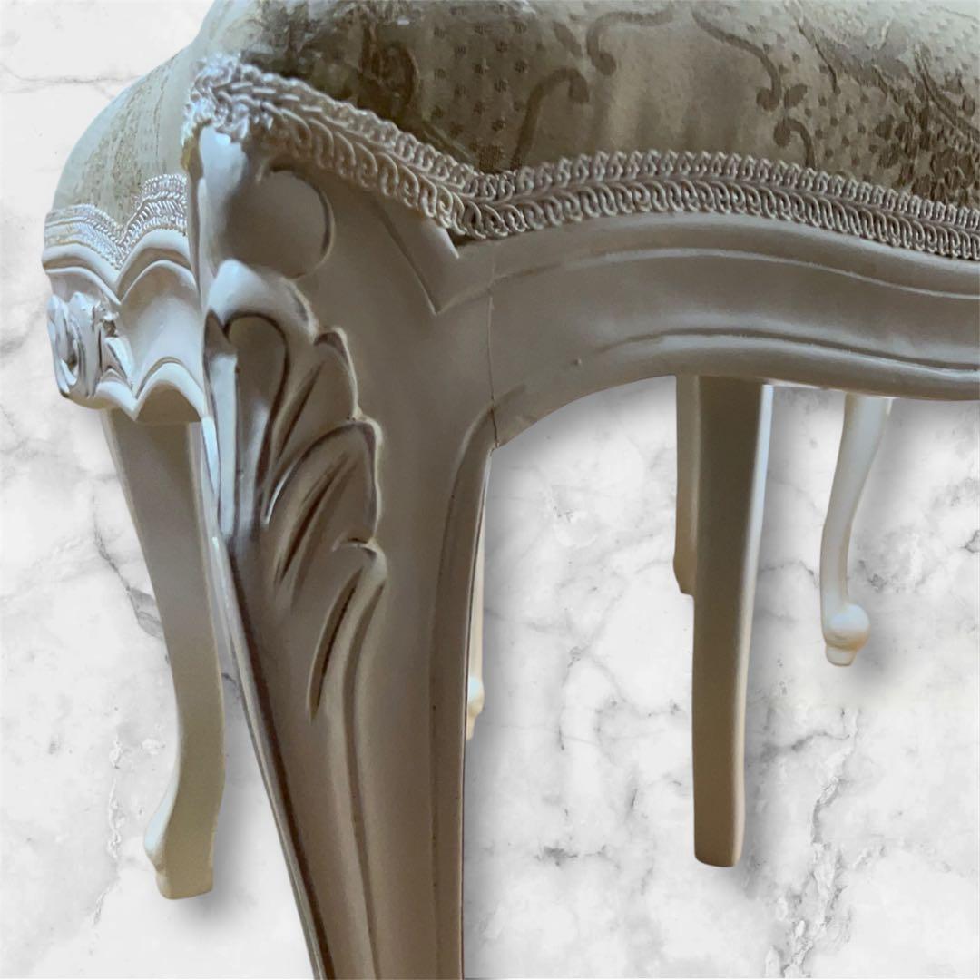 ダリア様専用 バロックスタイル 猫脚 椅子 白 スツールセット