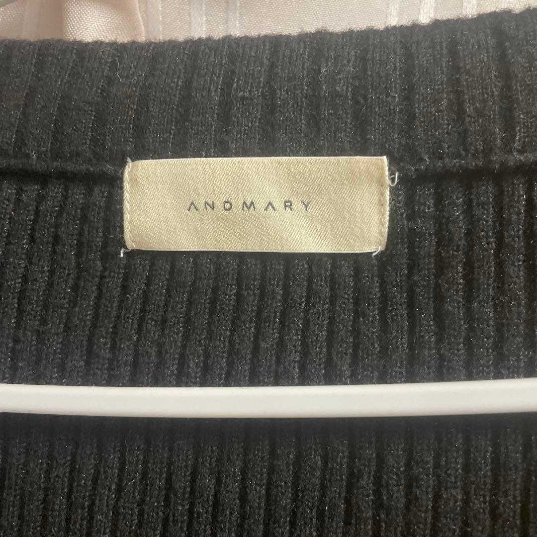 ANDMARY Anita button knit tops 黒 - メルカリ