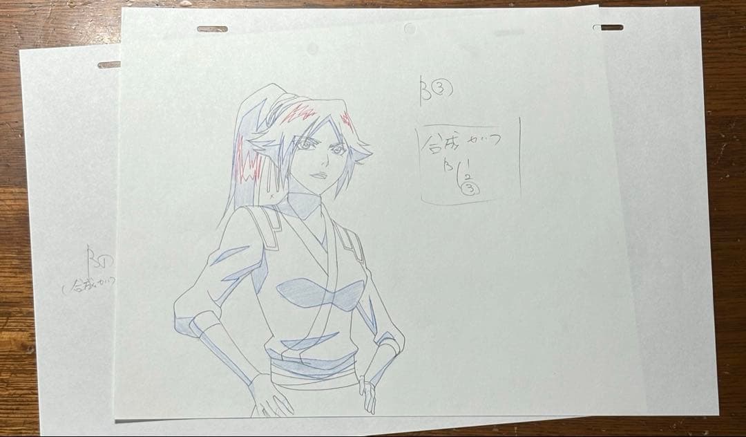 BLEACH 夜一　セル画　アニメ　直筆レイアウト