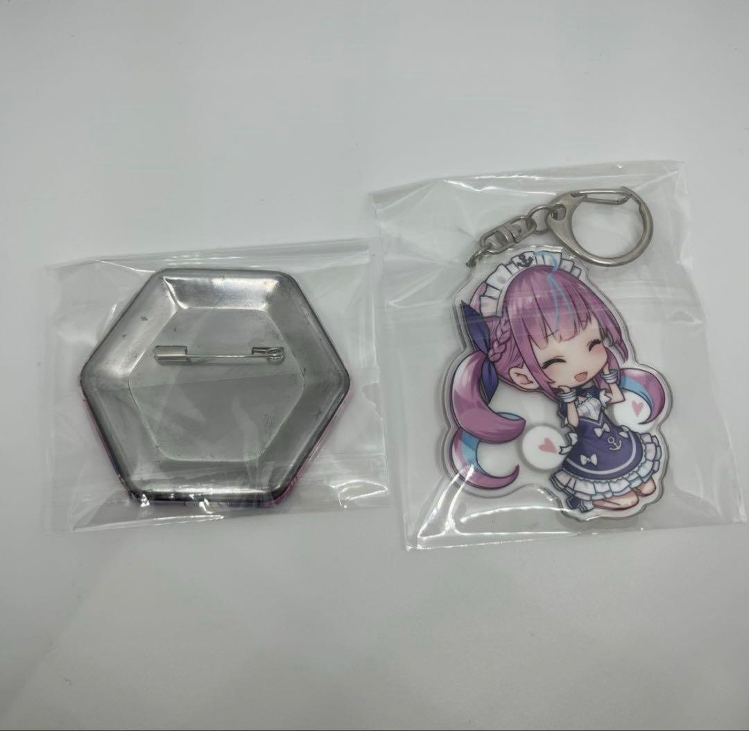 ホロライブ 湊あくあ 登録10万人記念個人ボイス アクキー 缶バッジ まとめ