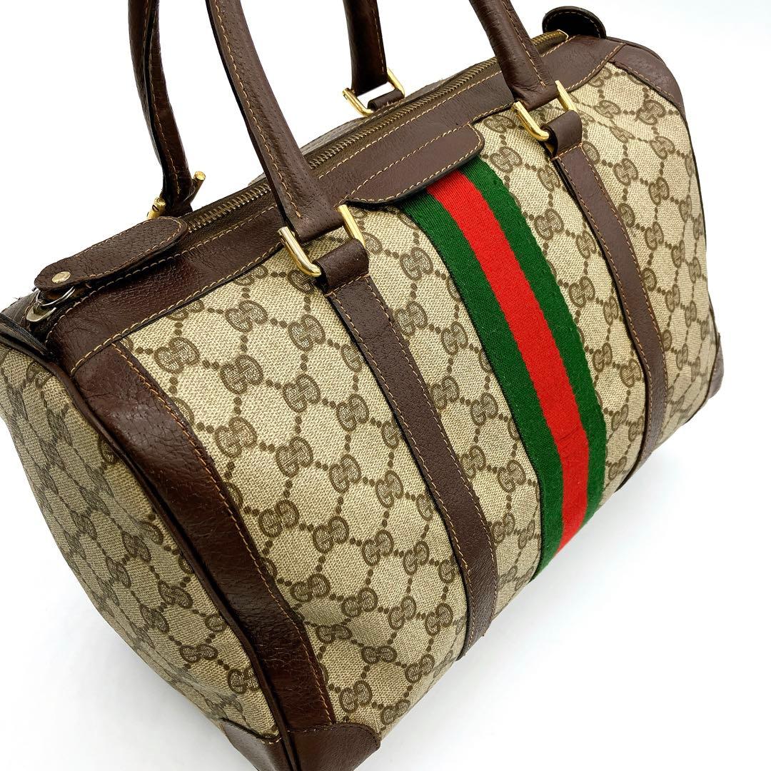 OLD GUCCI】ミニボストンバッグ GGスプリーム シェリーライン - メルカリ