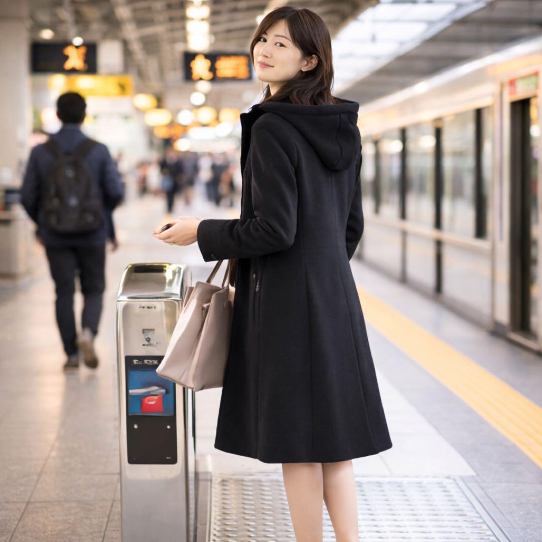 SALE!パーバリーBLUE LABEL ロングコート黒 36 ノバチェック - メルカリ