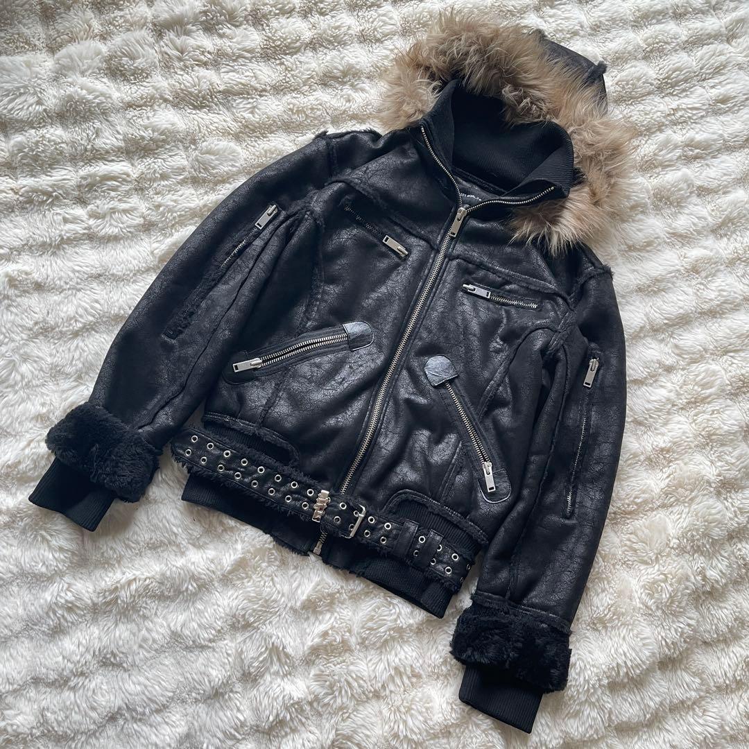 racer worldwide Sheepskin Jacket XL y2k - メルカリ
