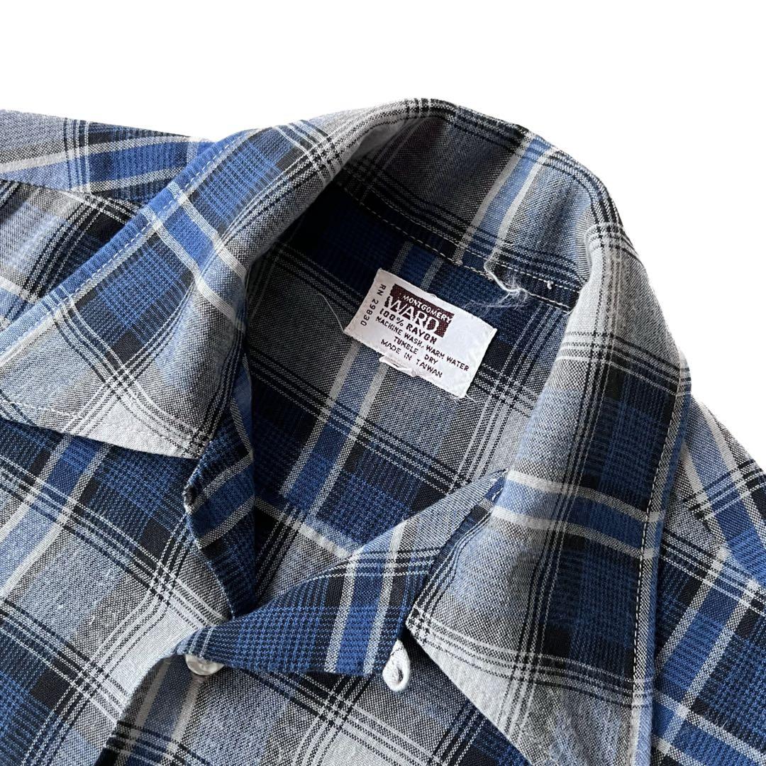 60s 70s Montgomery Ward オンブレ レーヨンシャツ