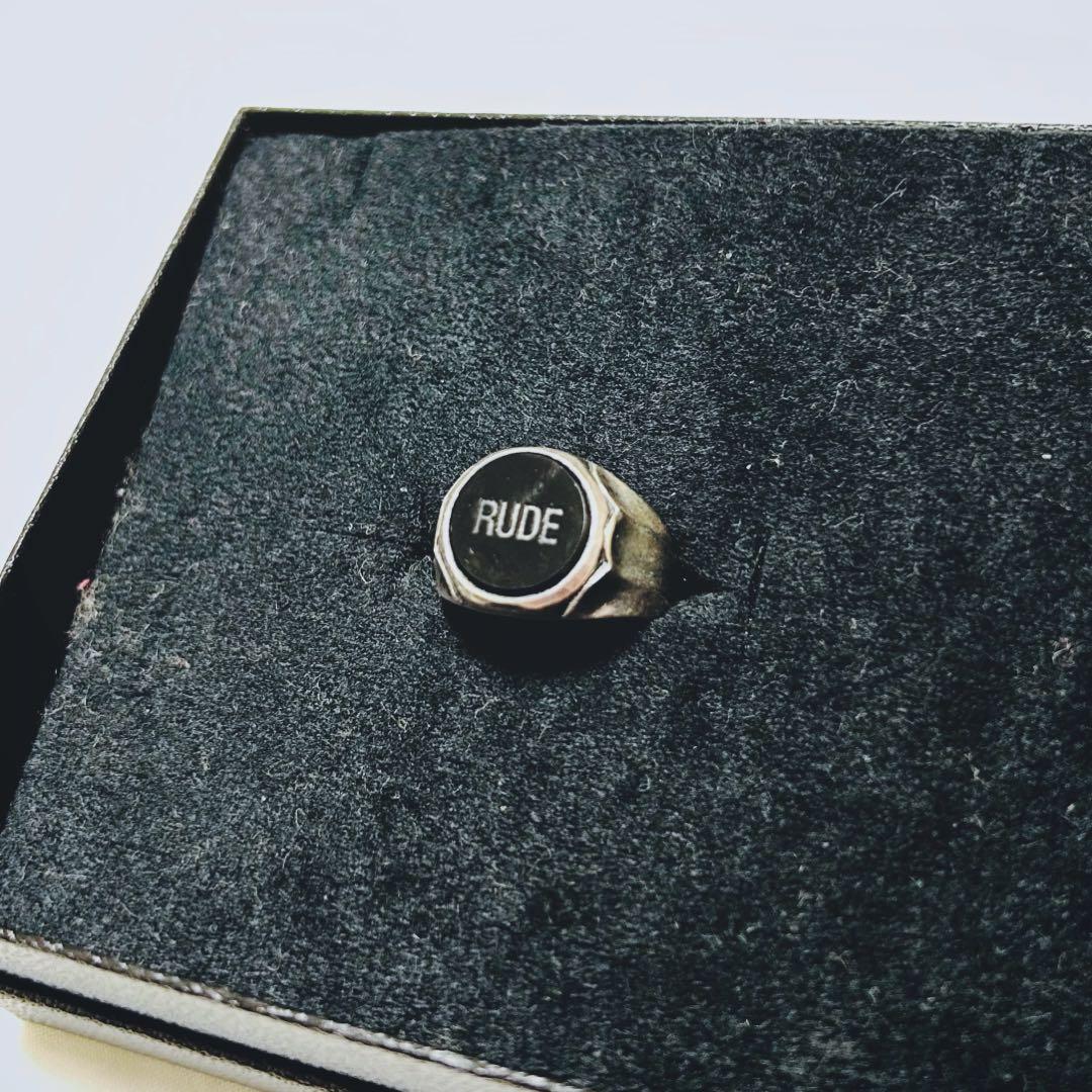RUDE GALLERYシルバーリング 9号／RUDEロゴ ピンキーリング 小指 RUDE GALLERYシルバーリング 9号／RUDEロゴ ピンキーリング 小指