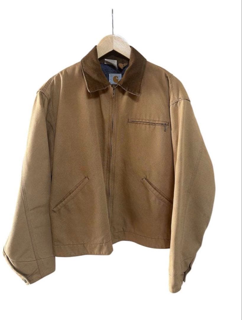 80s USA製 carhartt デトロイトジャケット 古着 80s USA製 Carhartt 裏地 チェック ブランケット レアカラー