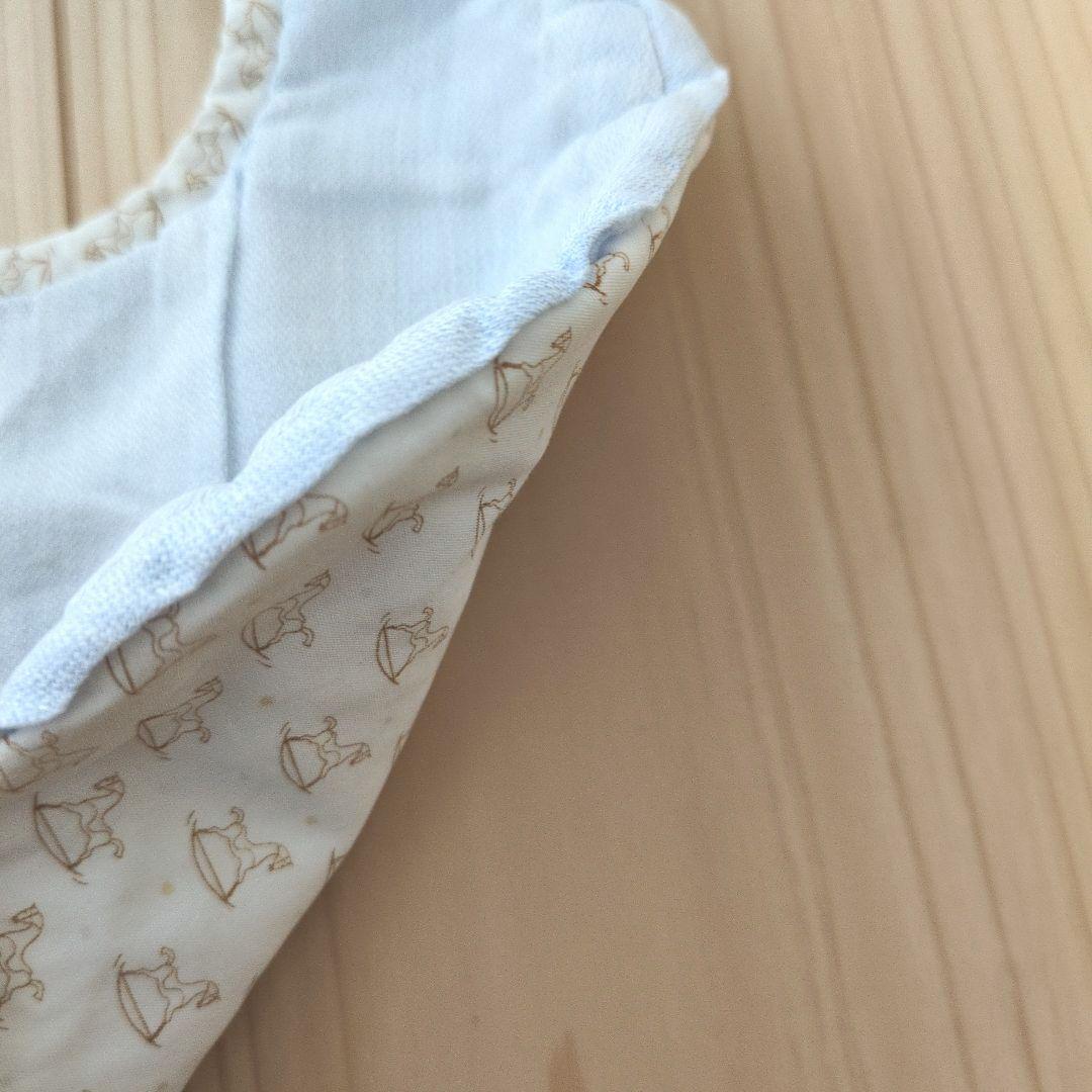 良品】HERMES水色 馬の刺繍 スタイ - メルカリ