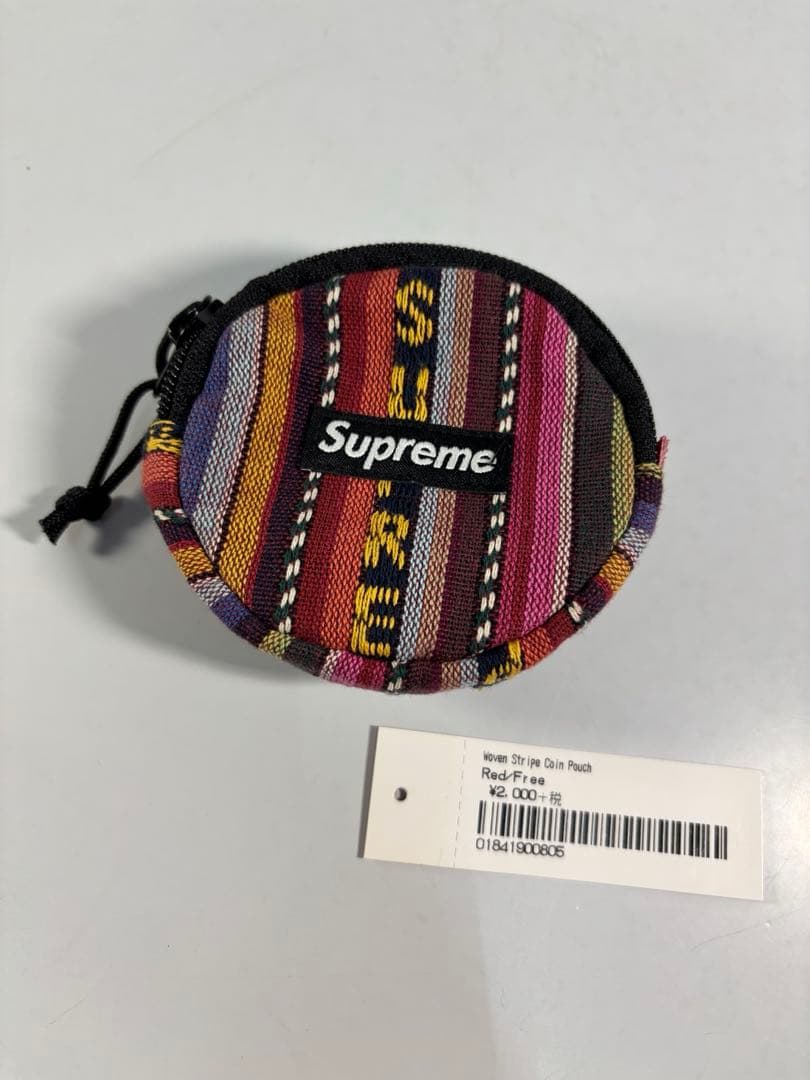 Supreme 20SS Woven Stripe Coin Pouch