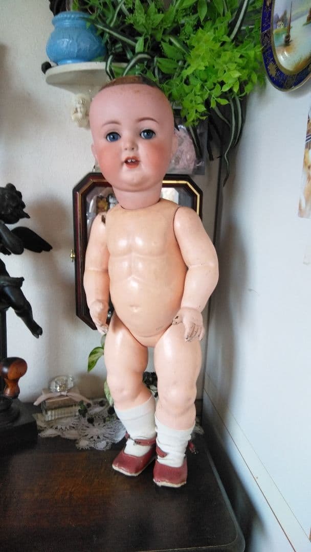 ビスクドール　アーモンドマルセル アーモンドマルセル アンティークビスクドール 約59cm - メルカリ