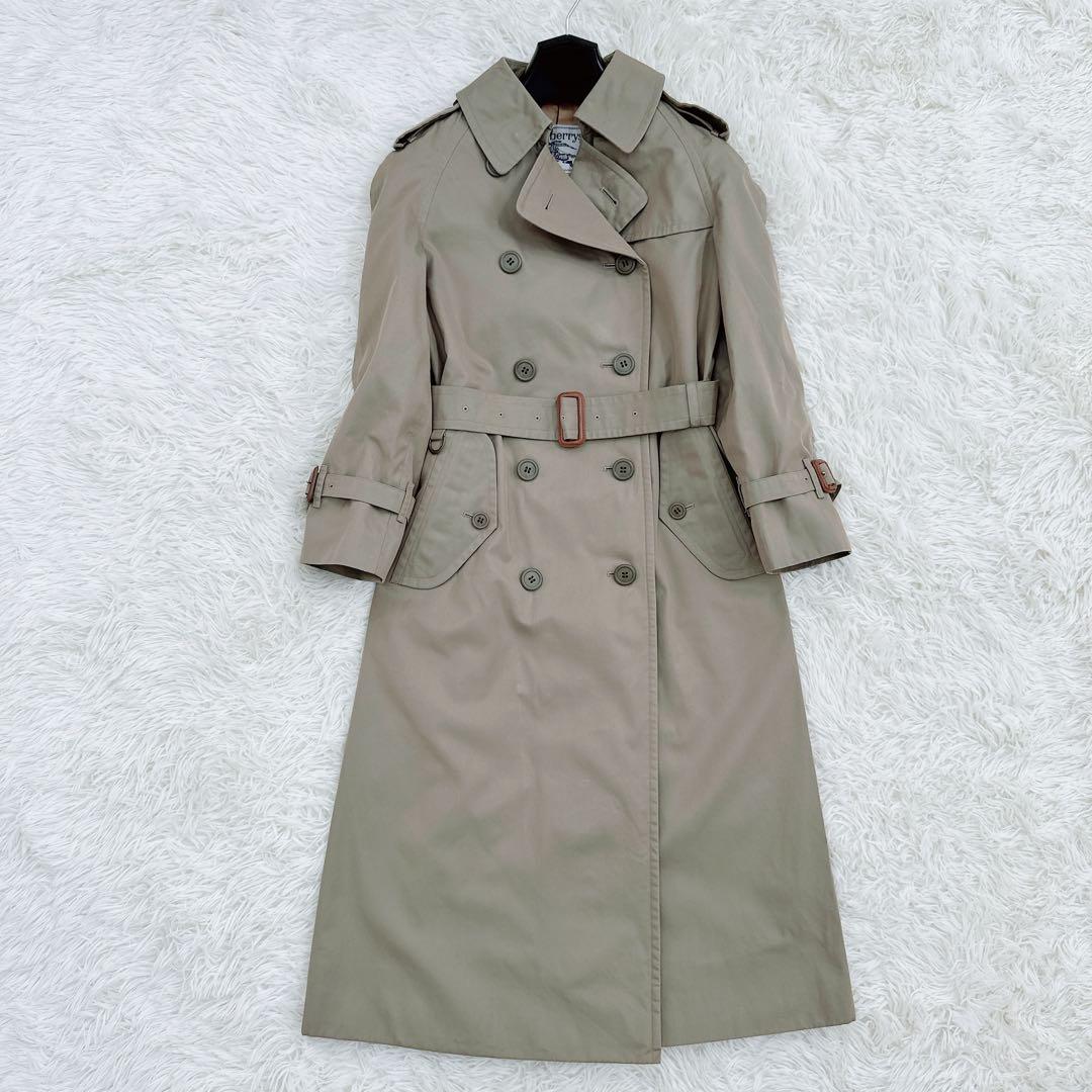 バーバリー トレンチコート ロング ベルト ノバチェック ベージュ S