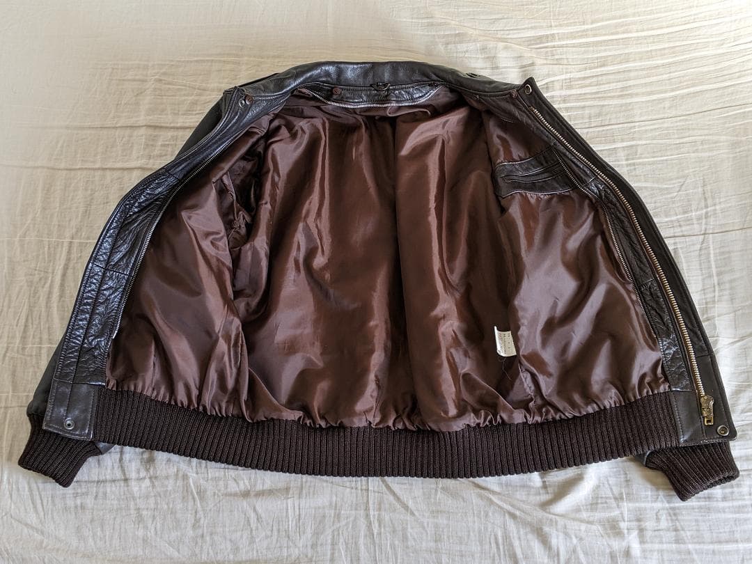 90s A-2 レザージャケット 革ジャン ダークブラウン L 深水光太 y2k