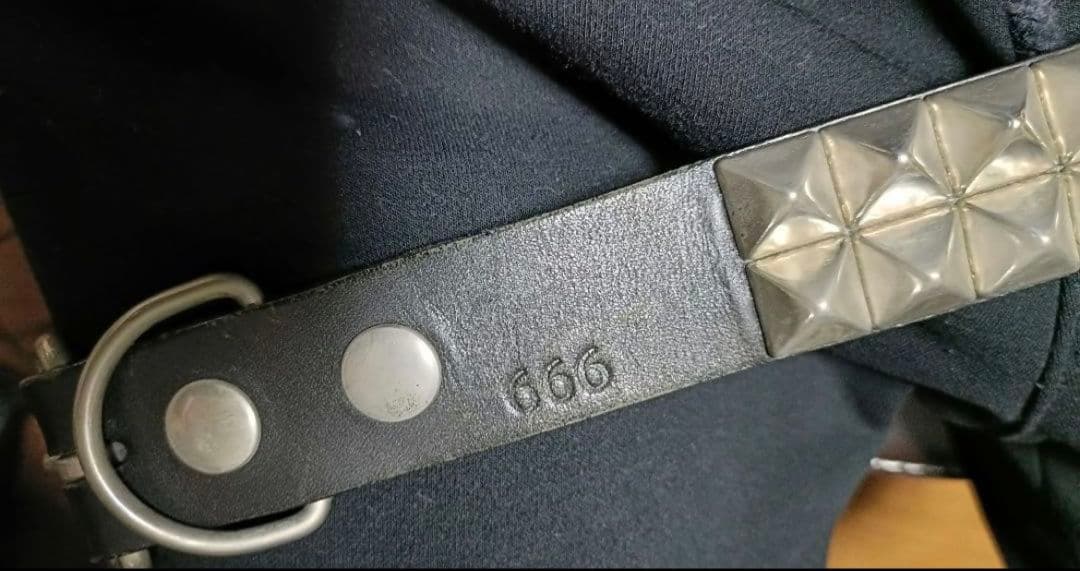 送料込み】666 2連ピラミッドスタッズベルト Lサイズ(94cm) - メルカリ