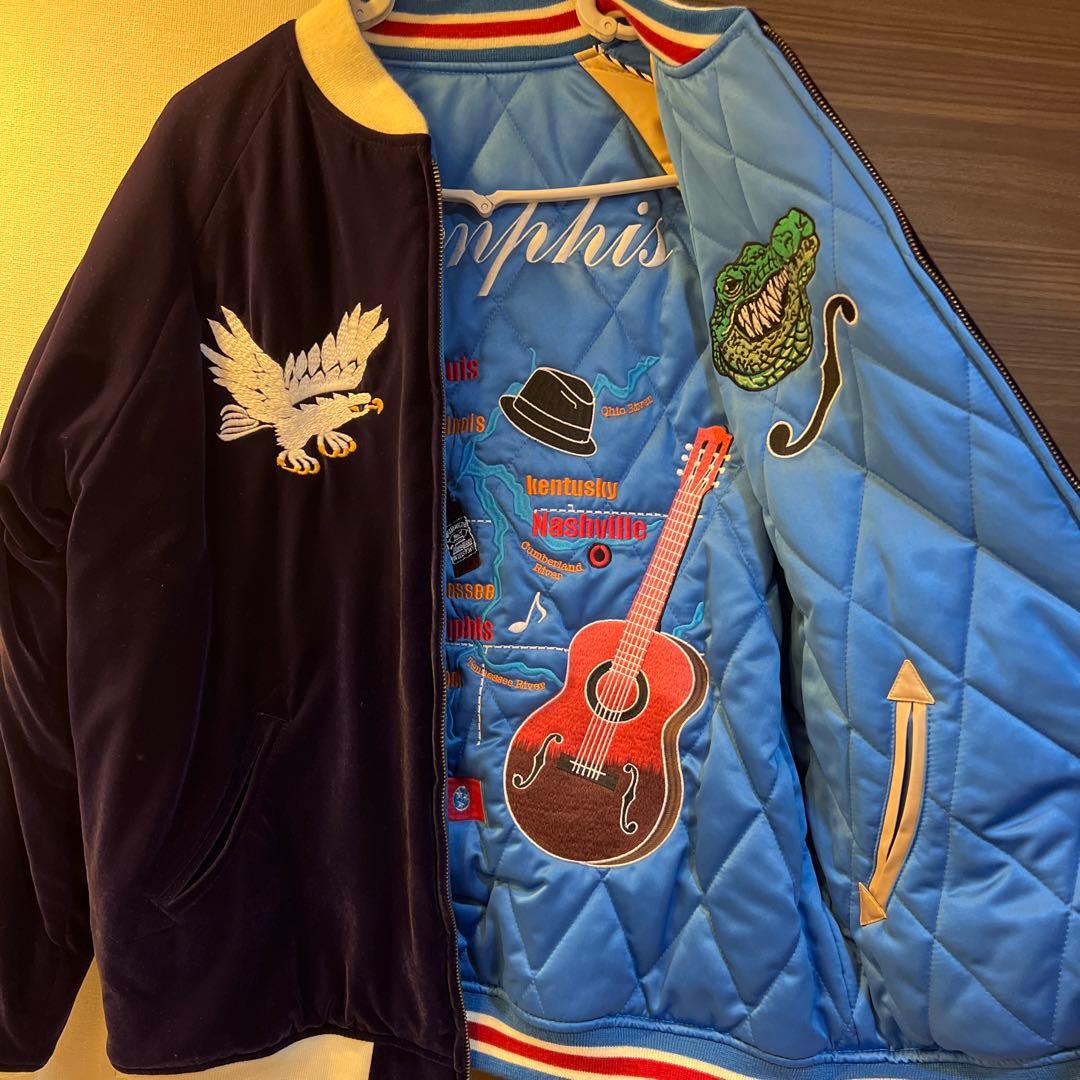 BILLVAN】ビルバン 別珍ベロアスカジャン リバーシブル 総刺繍 (40