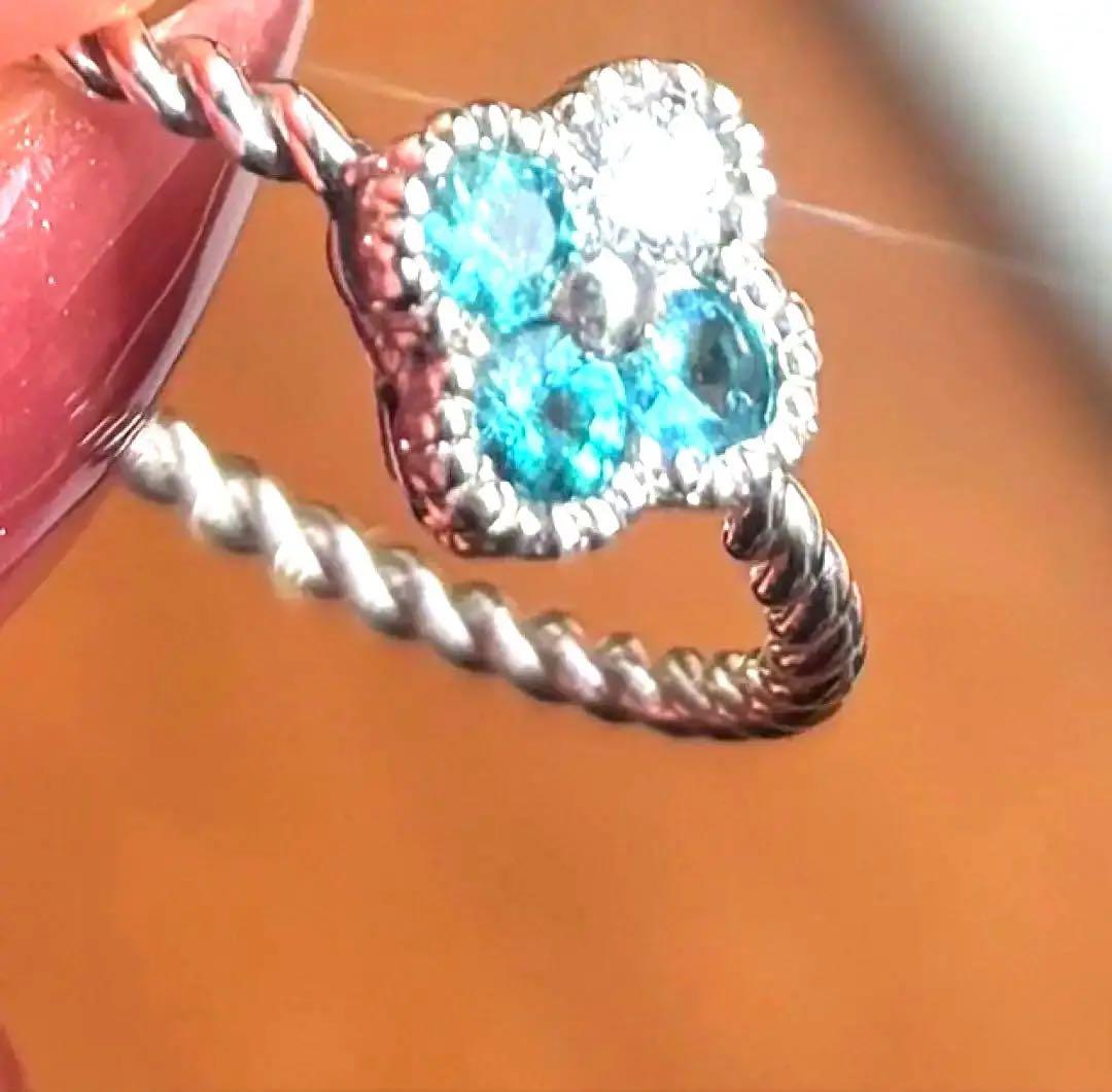 《新品》大幅天然パライバ　ダイヤ　リング　刻印あり　pt900