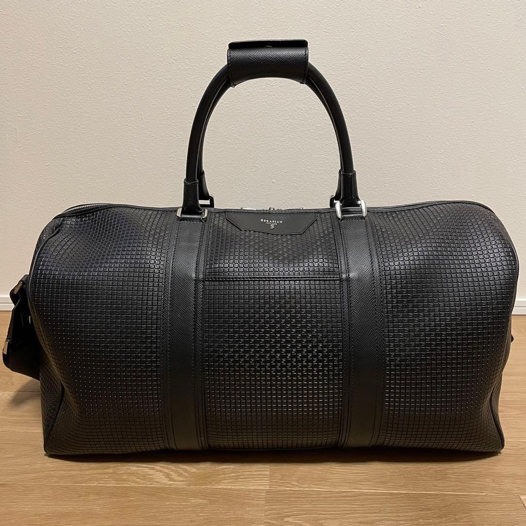 セラピアン　ボストンバッグ　STEPAN SERAPIAN ブラック STEPANコットンキャンバス製ボストンバッグ ブラック