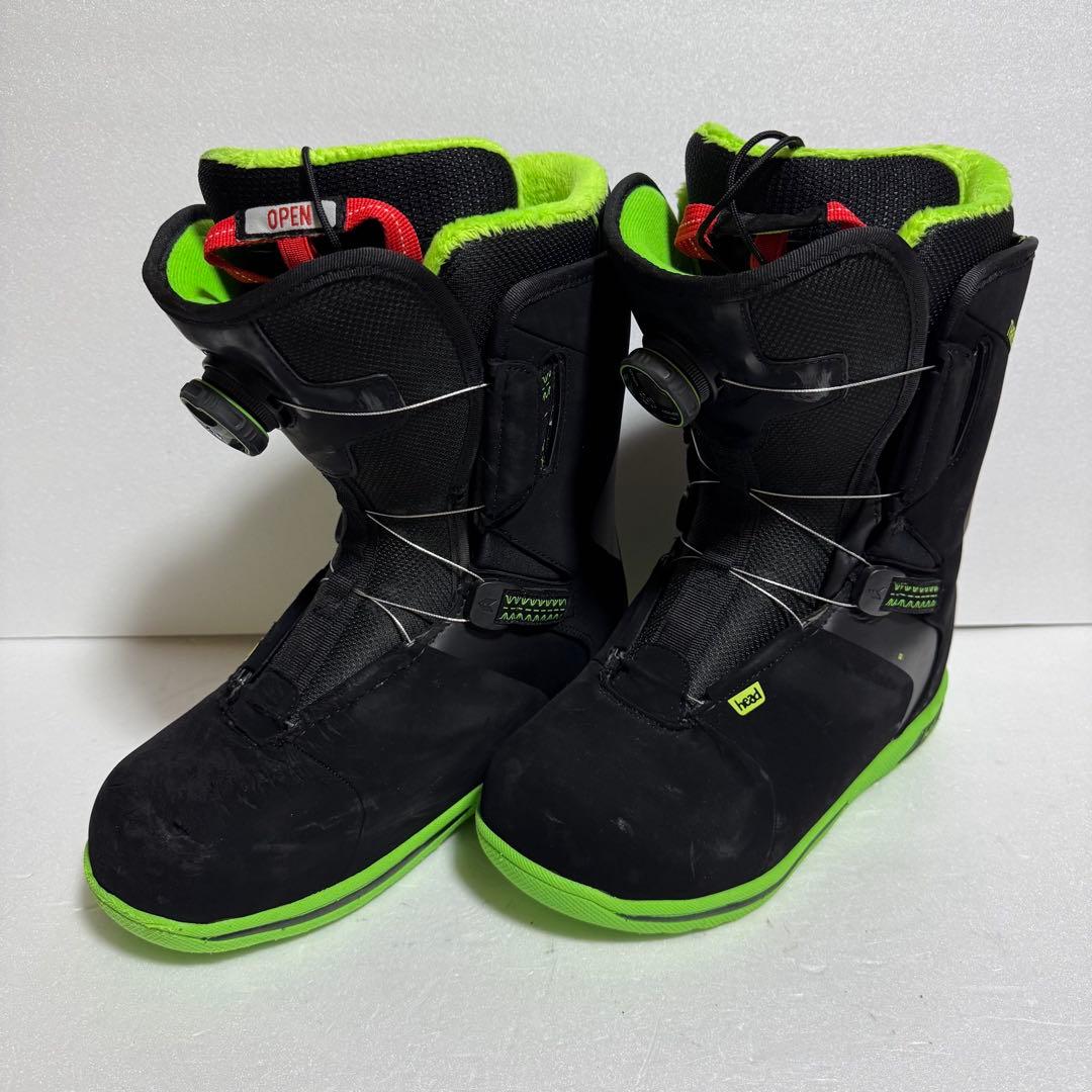 25.5cm HEAD THREE スノーボードブーツ ブラック/グリーン黒緑