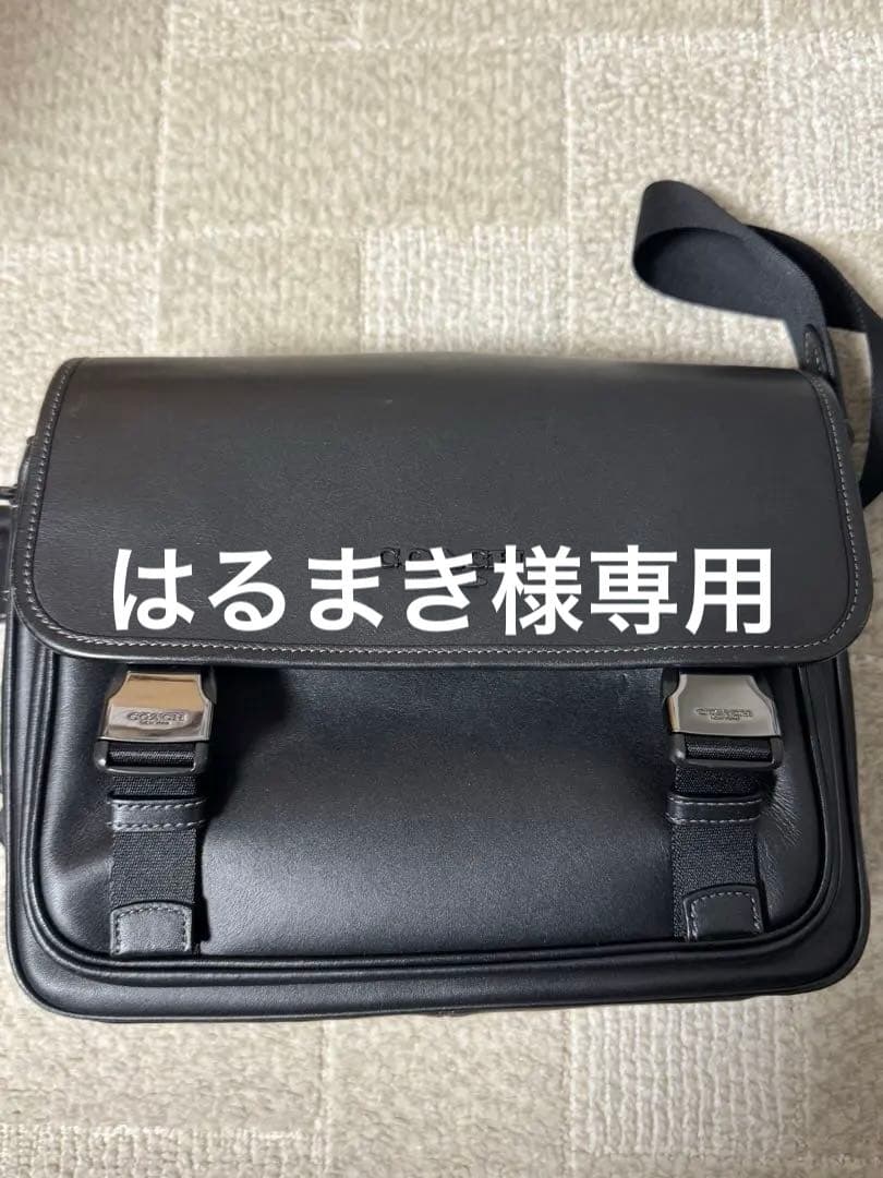 中古のCOACH レーサーメッセンジャーバッグ黒　CU110 、タグ・袋有、本物 使いやすいサイズ【Coach】レーサー メッセンジャーバッグ (Coach