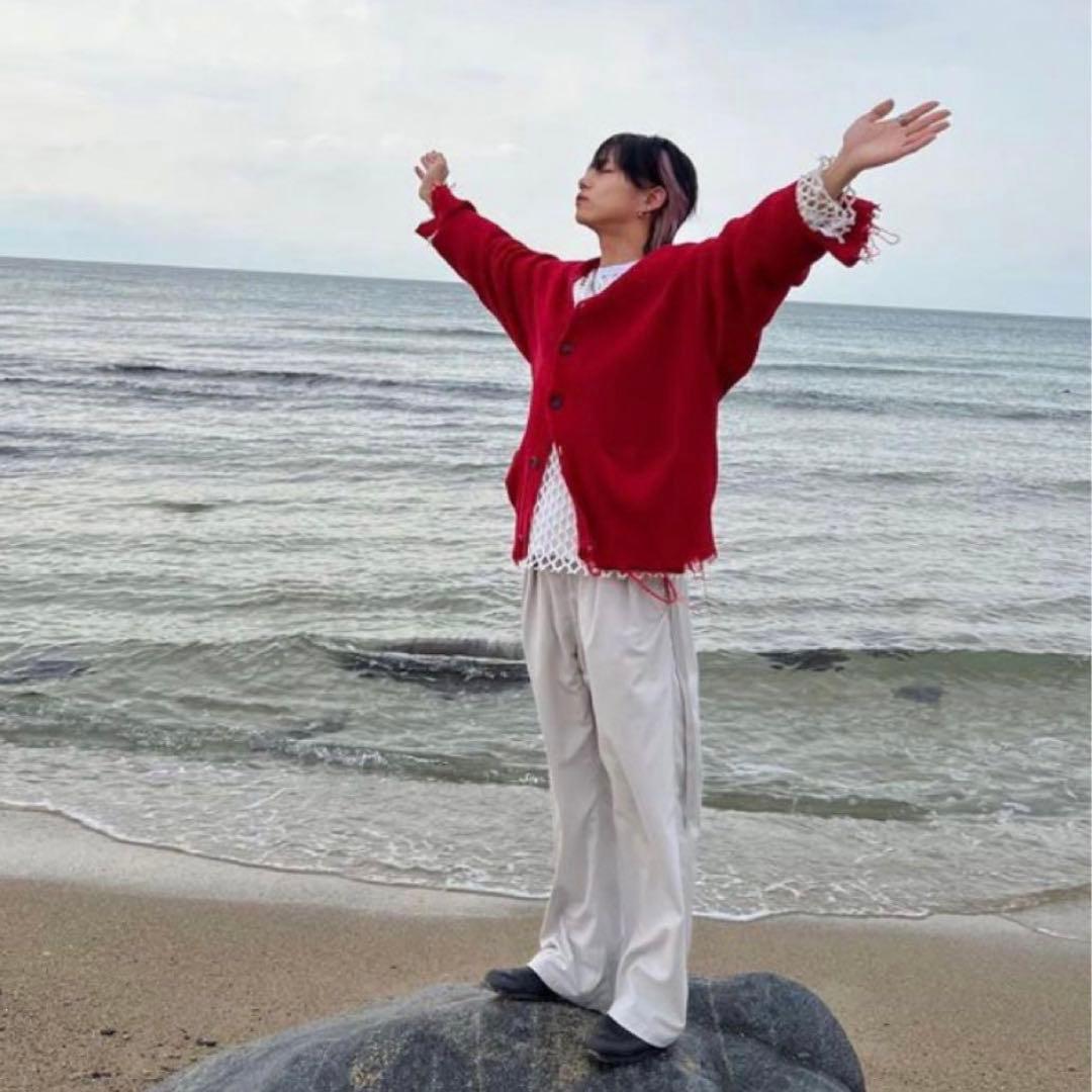 Maison Special カーディガン ダメージ レッド - メルカリ