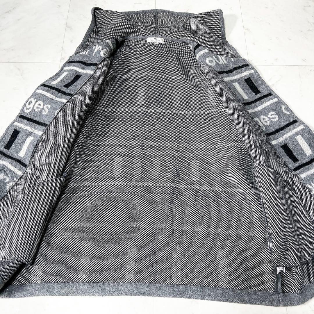 《希少ヴィンテージ》courreges クレージュ ニットダッフルコート 総柄