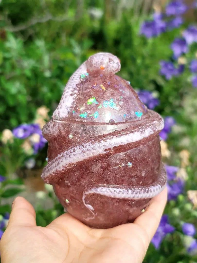 最高の恋愛彼の気持ちを掴む願いの蛇の卵小物入れオルゴナイト