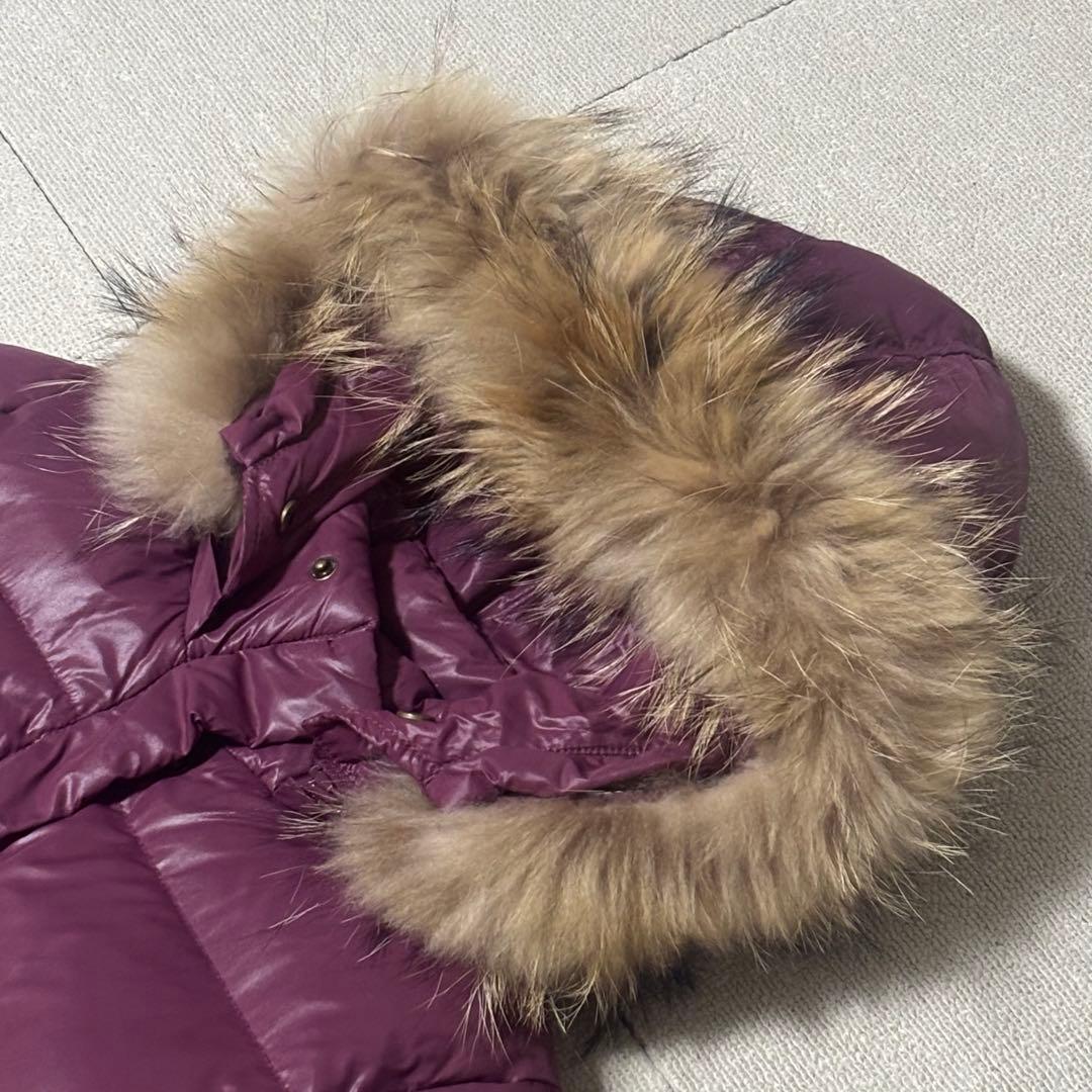 00s y2k 平成 moussy 光沢ダウン 短丈 リアルファー パープル