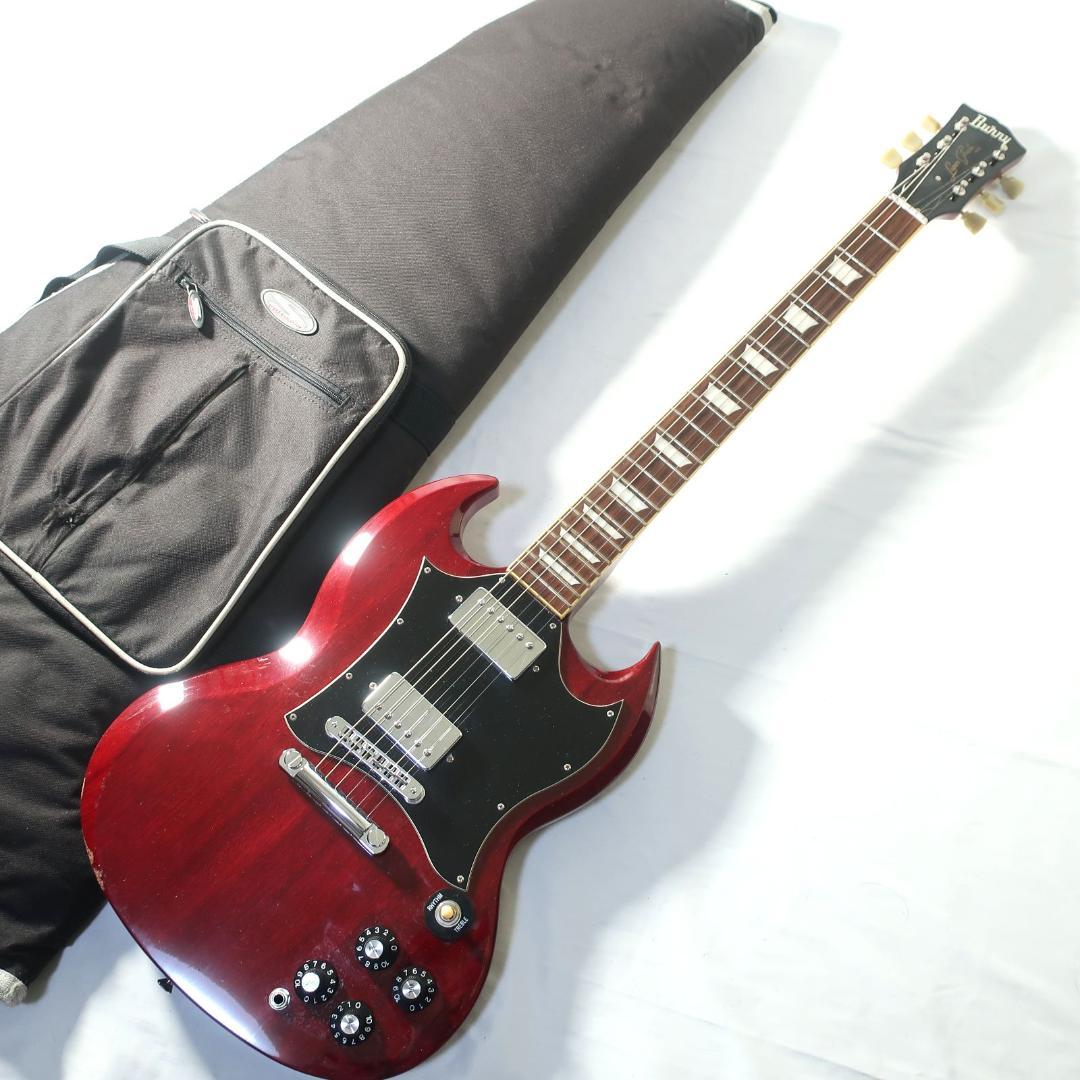 Burny Super Grade SGタイプ エレキギター ケース付 Burny Super Grade model SG type Black W/Gig bag Electric Guitar