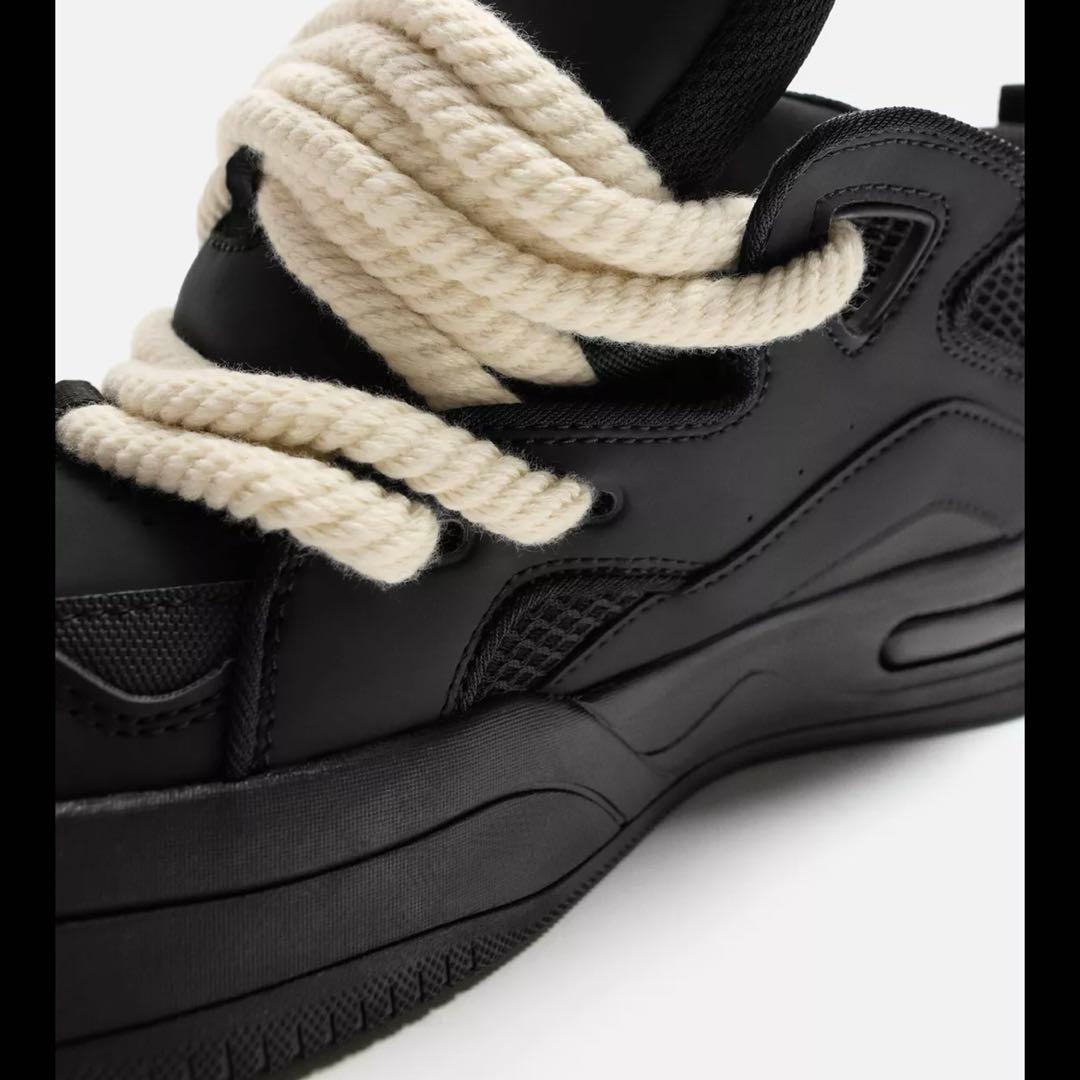 ZARA スケートロープスニーカー 40（25.8cm）ブラック - メルカリ