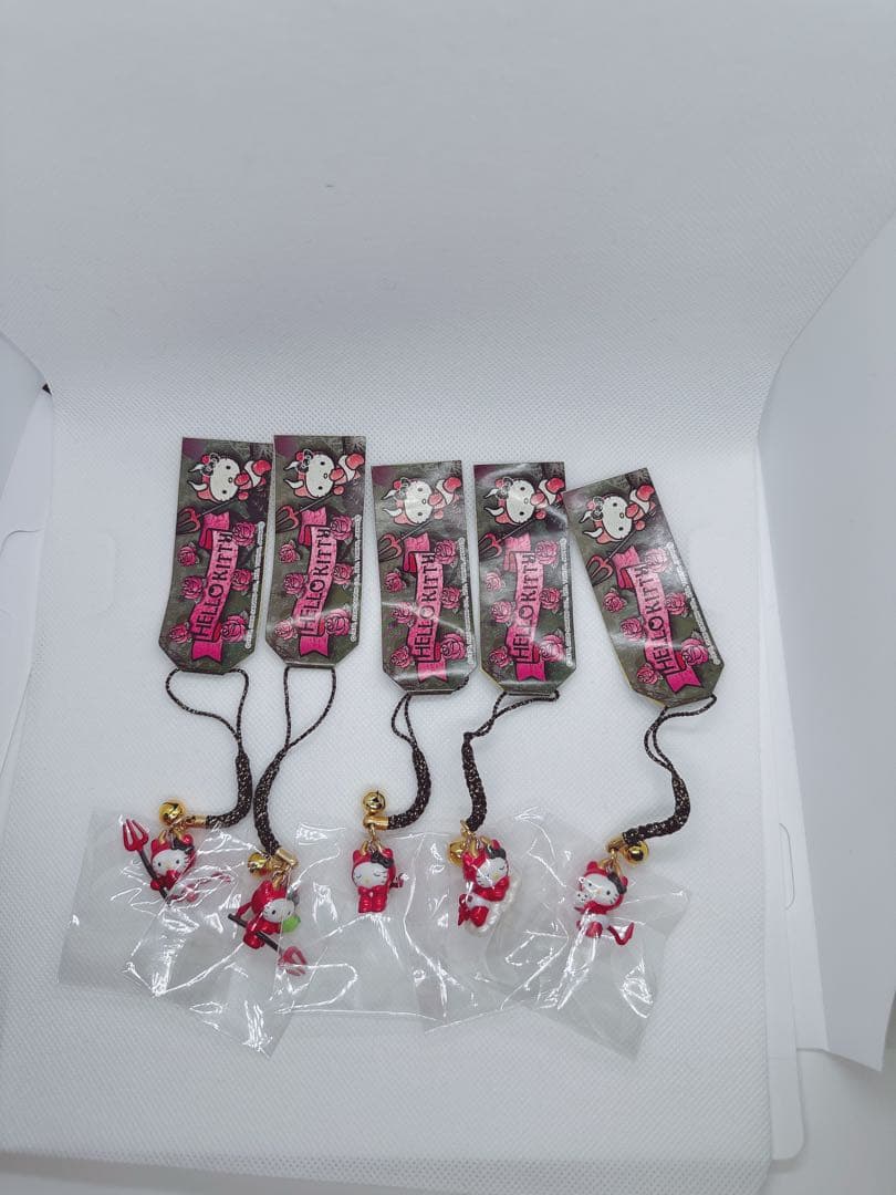 ハローキティ ストラップ 5個セット悪魔バージョンレア ハローキティ - 【激レア】 キティ 天使 小悪魔 シークレット