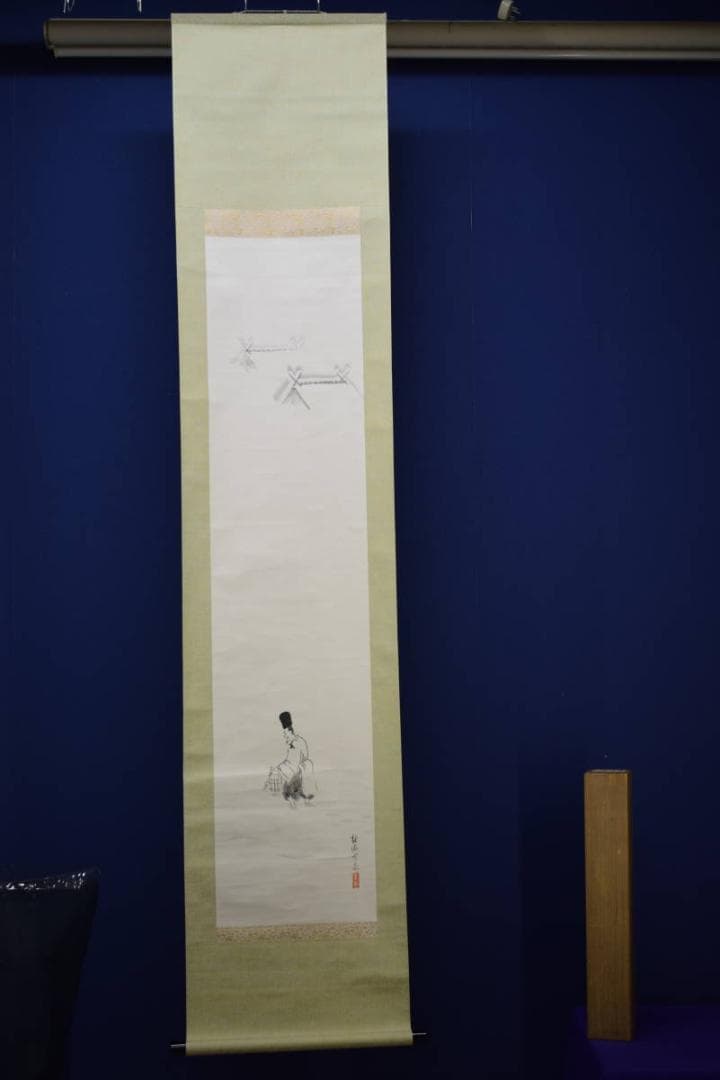 真作/観海/雪中神主図/布袋屋掛軸HG-31