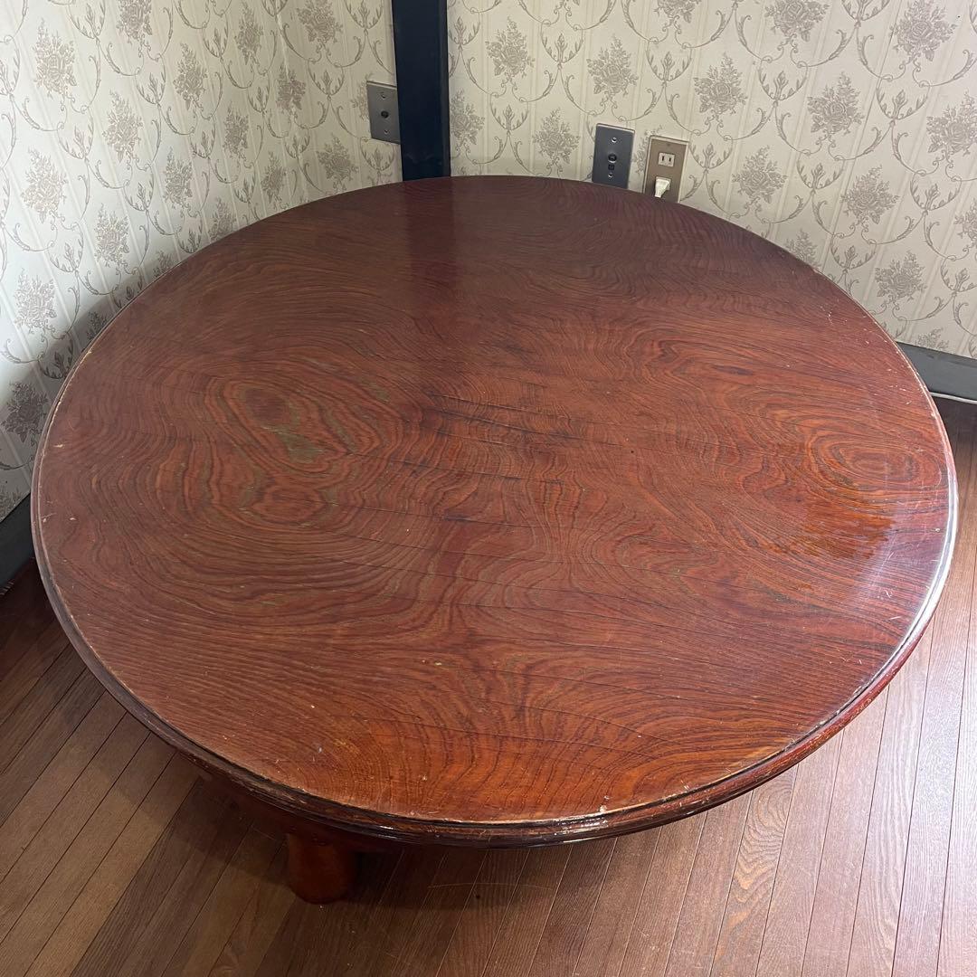 アンティーク】木製 折り畳み座卓 センターテーブル ちゃぶ台 円卓 古