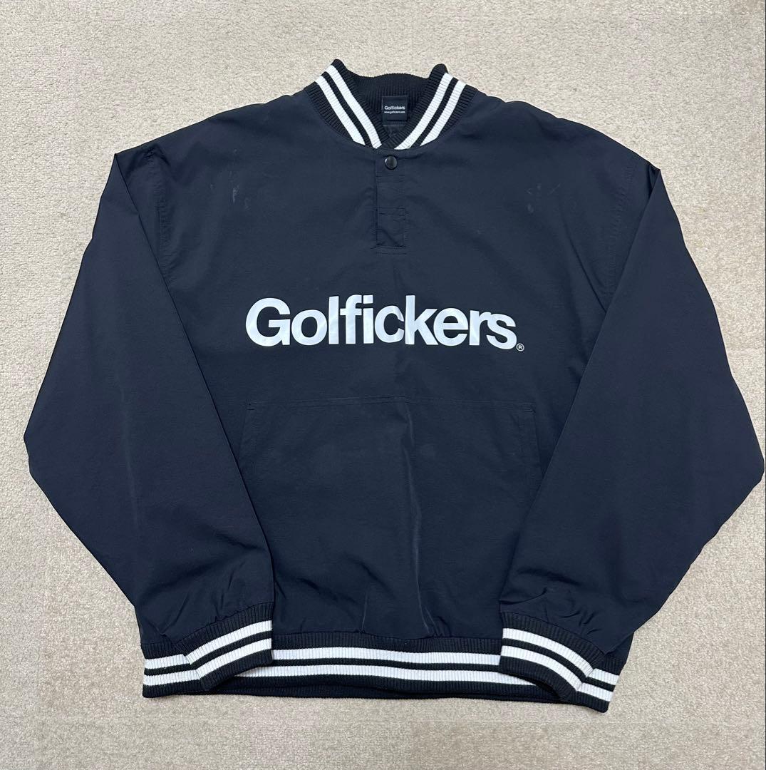 Golfickers プルオーバー ジャケット ブラック MENS】ハーフジップロングスリーブ・アウター 中綿ジャケット