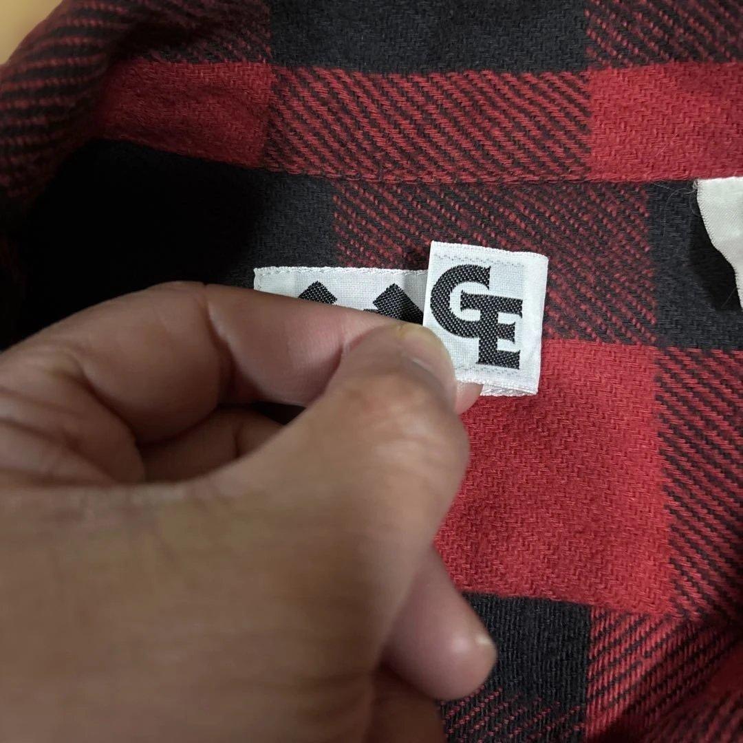 初期 FINESSE グッドイナフ ブロックチェック ライン ネルシャツ 黒赤