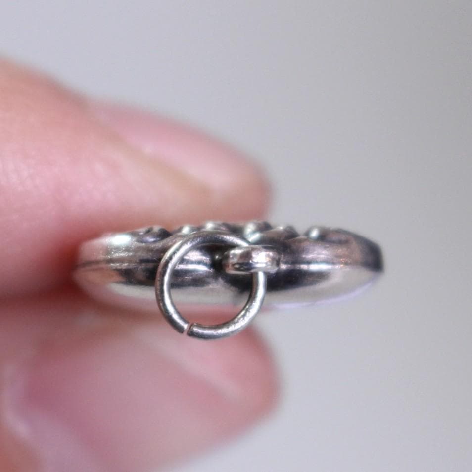 40s スウィートハートジュエリー WW2 シルバー チャーム 渦巻 唐草 波