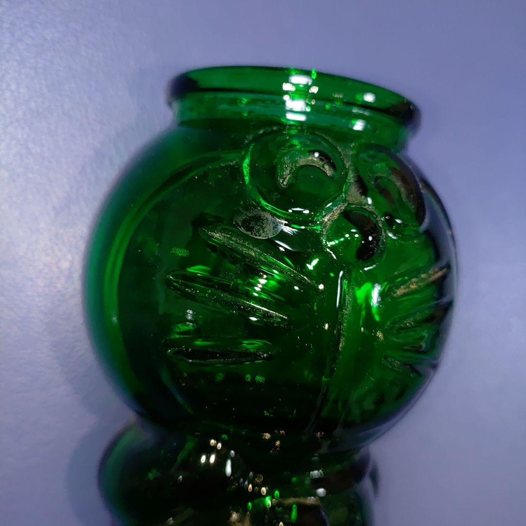 ドラえもん 藤子小学館テレビ朝日日本ガラスびん協会　深緑　蓋無し　ガラス