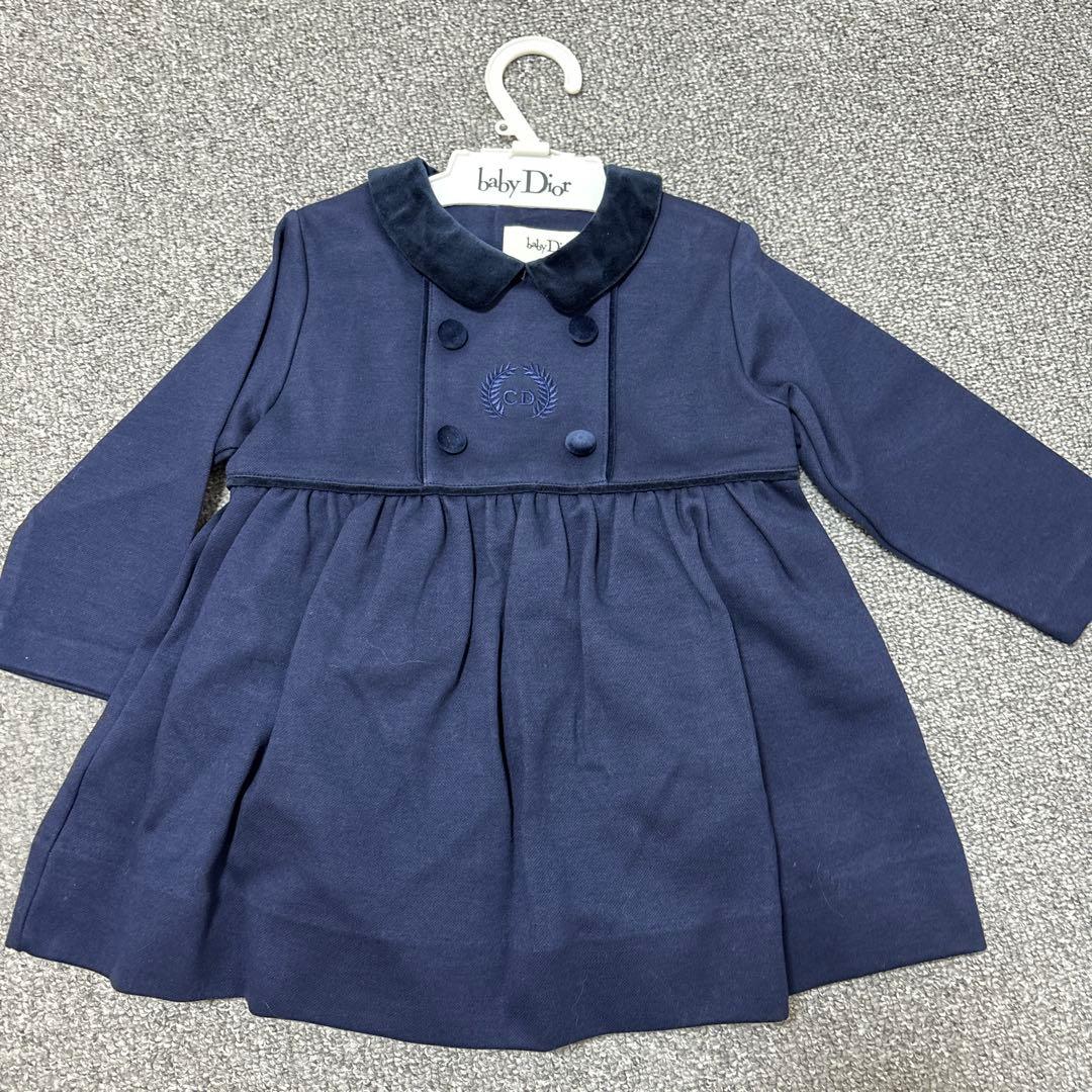 Baby Dior ネイビー ワンピース 80cm - メルカリ