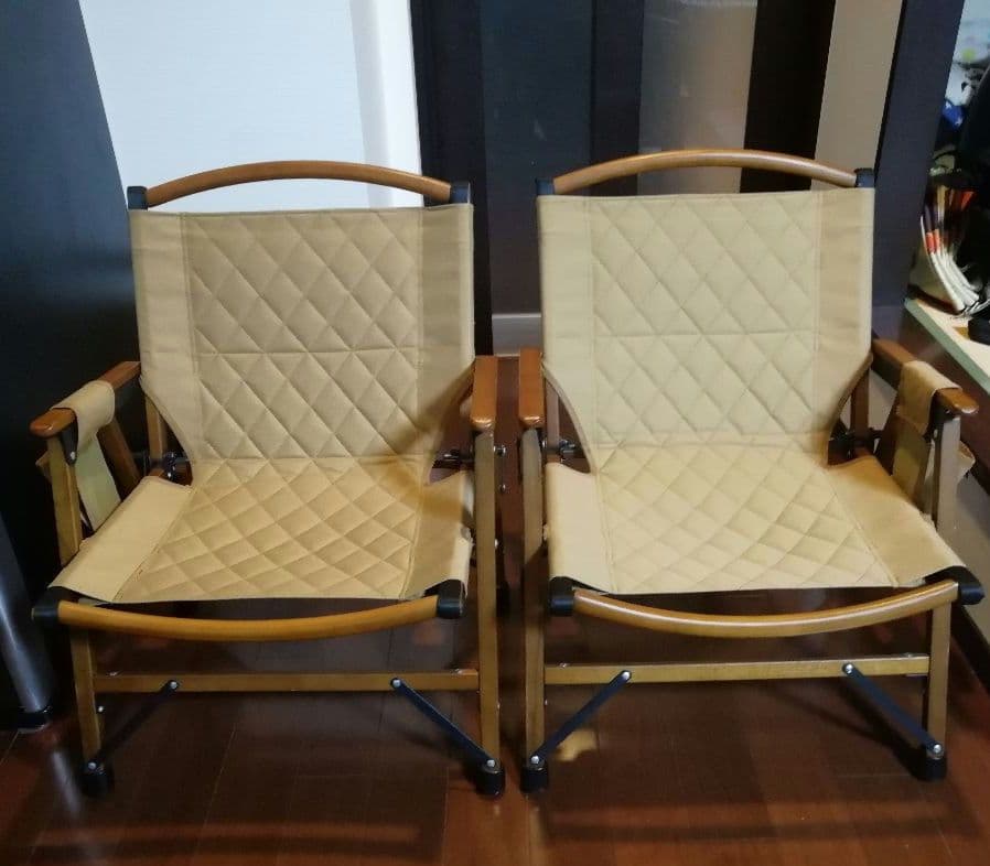 WAQ Folding Wood Chair ウッドチェア タンカラー2個セット WAQ Folding Wood Chair ウッドチェア アウトドア用ウッドチェア【一年