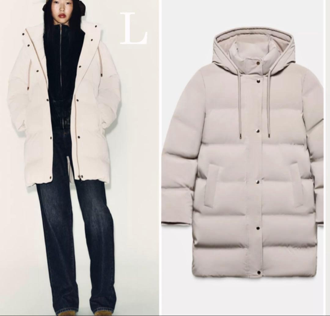 ZARA セミロング丈ラバー加工ウィンド ブレーカーアノラック L - メルカリ