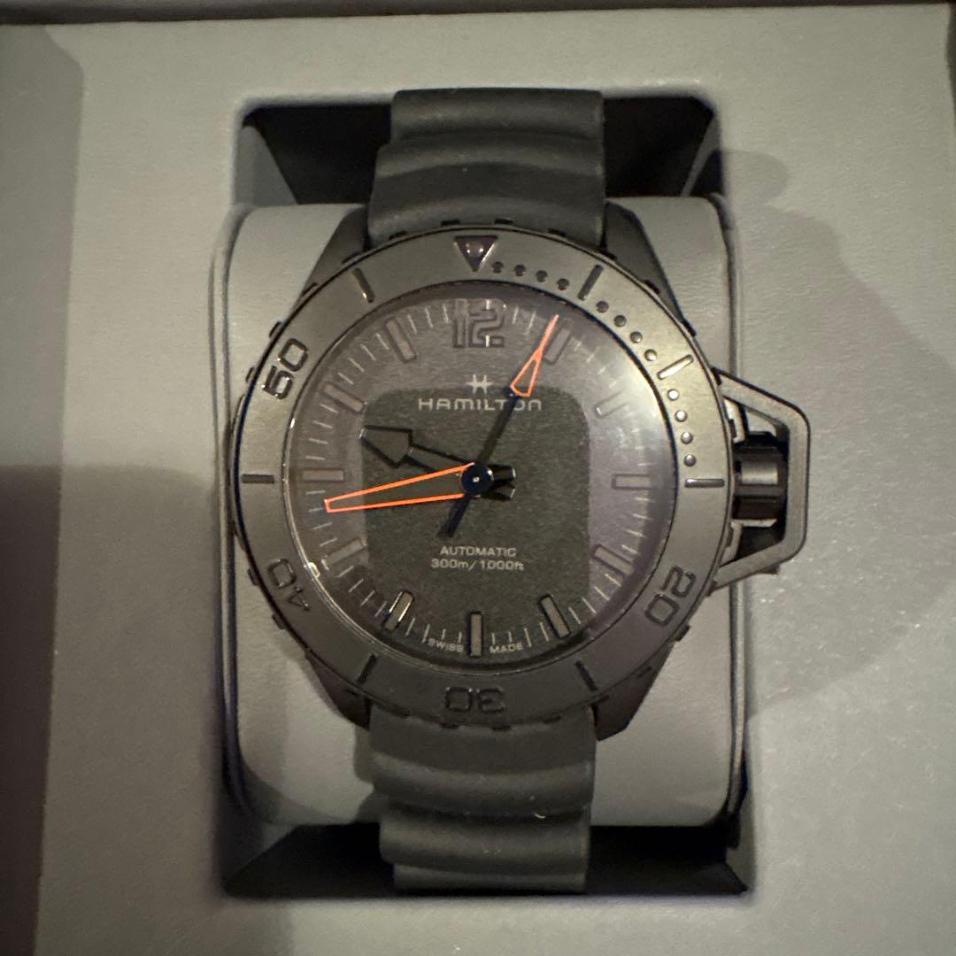 HAMILTON ハミルトン オープンウォーター H778450ブラック Khaki Navy Frogman Auto - Dial color:Black - H77845330 | Hamilton