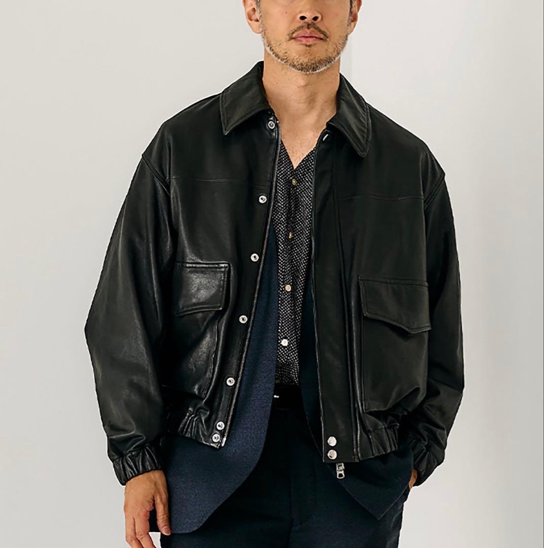 □完売美品EDIFICE エディフィス A2 レザーショートブルゾン - メルカリ