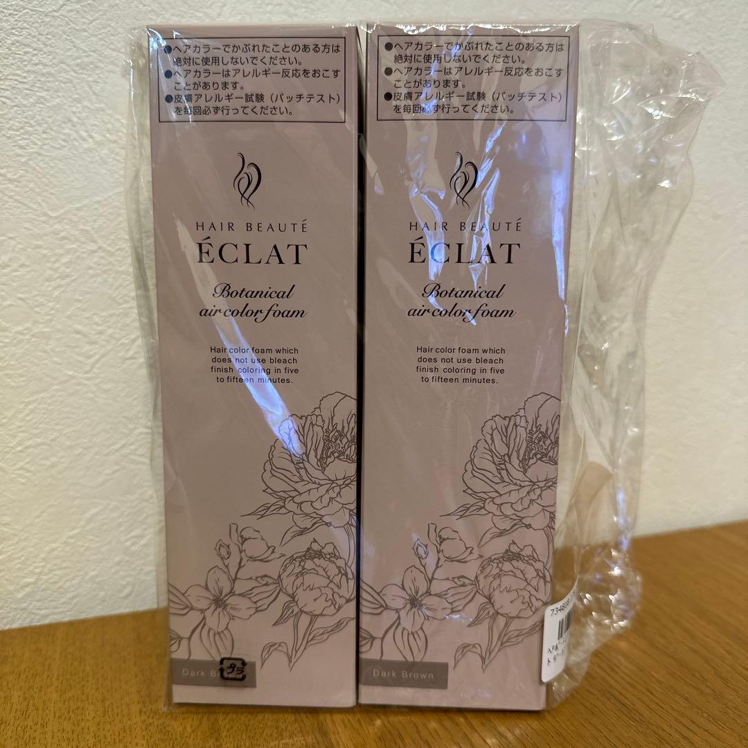 ヘアボーテ エクラボタニカルエアカラーフォーム upダークブラウン　2本セット ヘアボーテ エクラ ボタニカルエアカラーフォームEX ダークブラウン