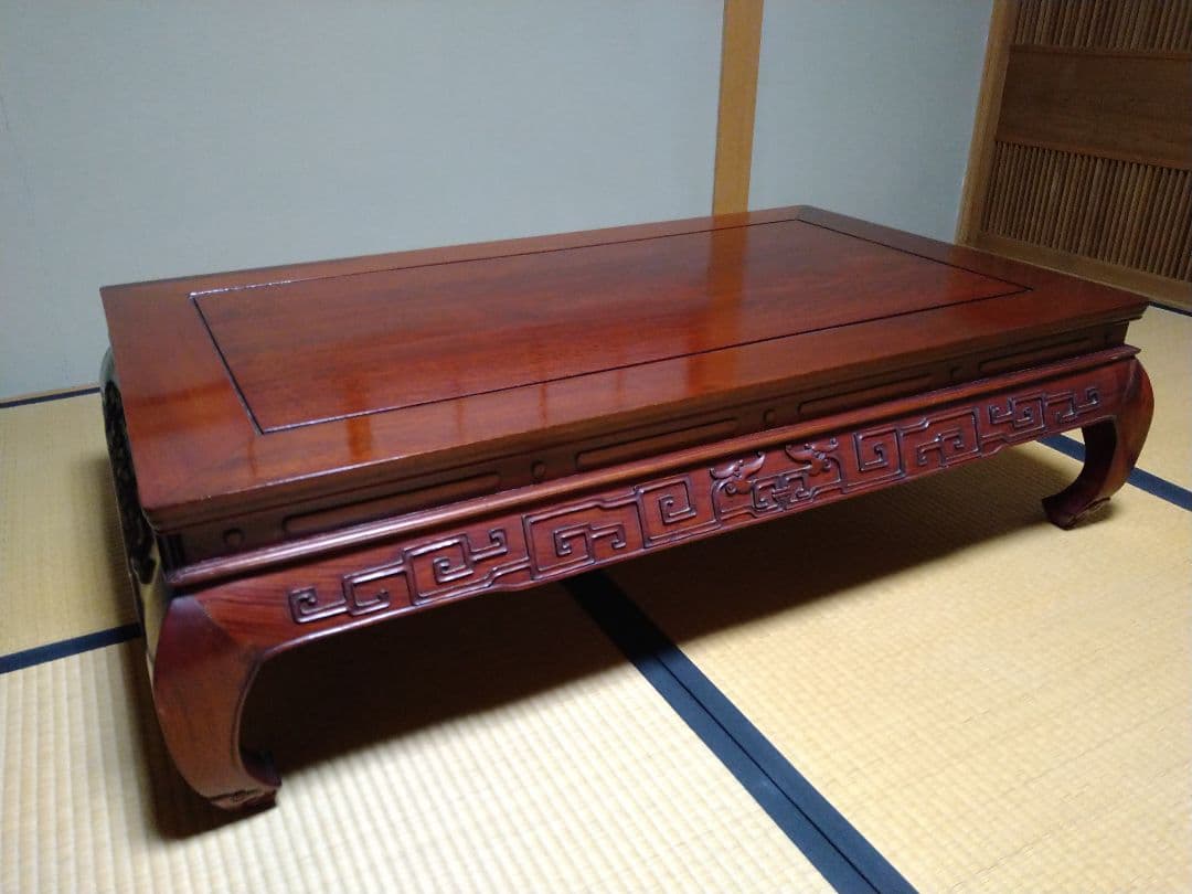 純和風 天然木無垢材 高級 座卓 座敷机 猫脚 レトロ アンティーク Amazon｜ローテーブル/座卓/座敷机 純和風座卓 150巾長方形 宝来（ほう