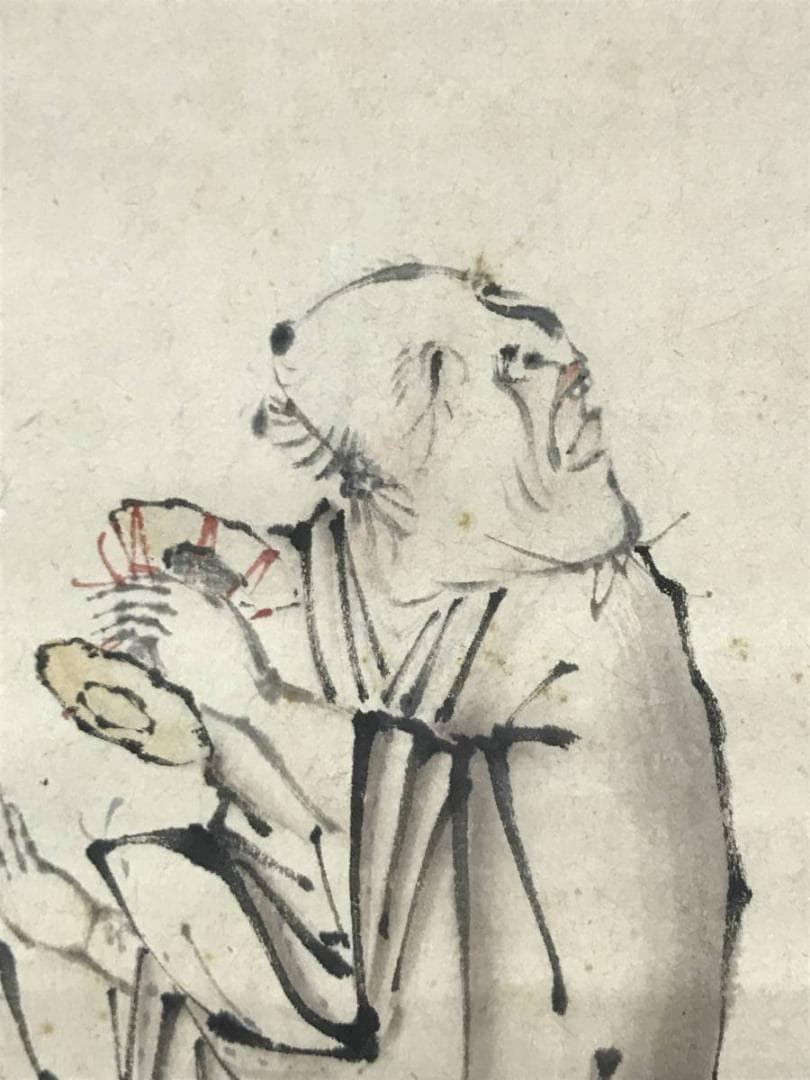 【真作】橘玉嶺/萬歳図/万歳図/江戸時代後期/掛軸/名家伝来/AB-894